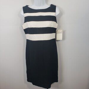 NEW ~ Vintage Lois Snyder Dani Max Black & White Stripe Dress Size 6 Classic /R4